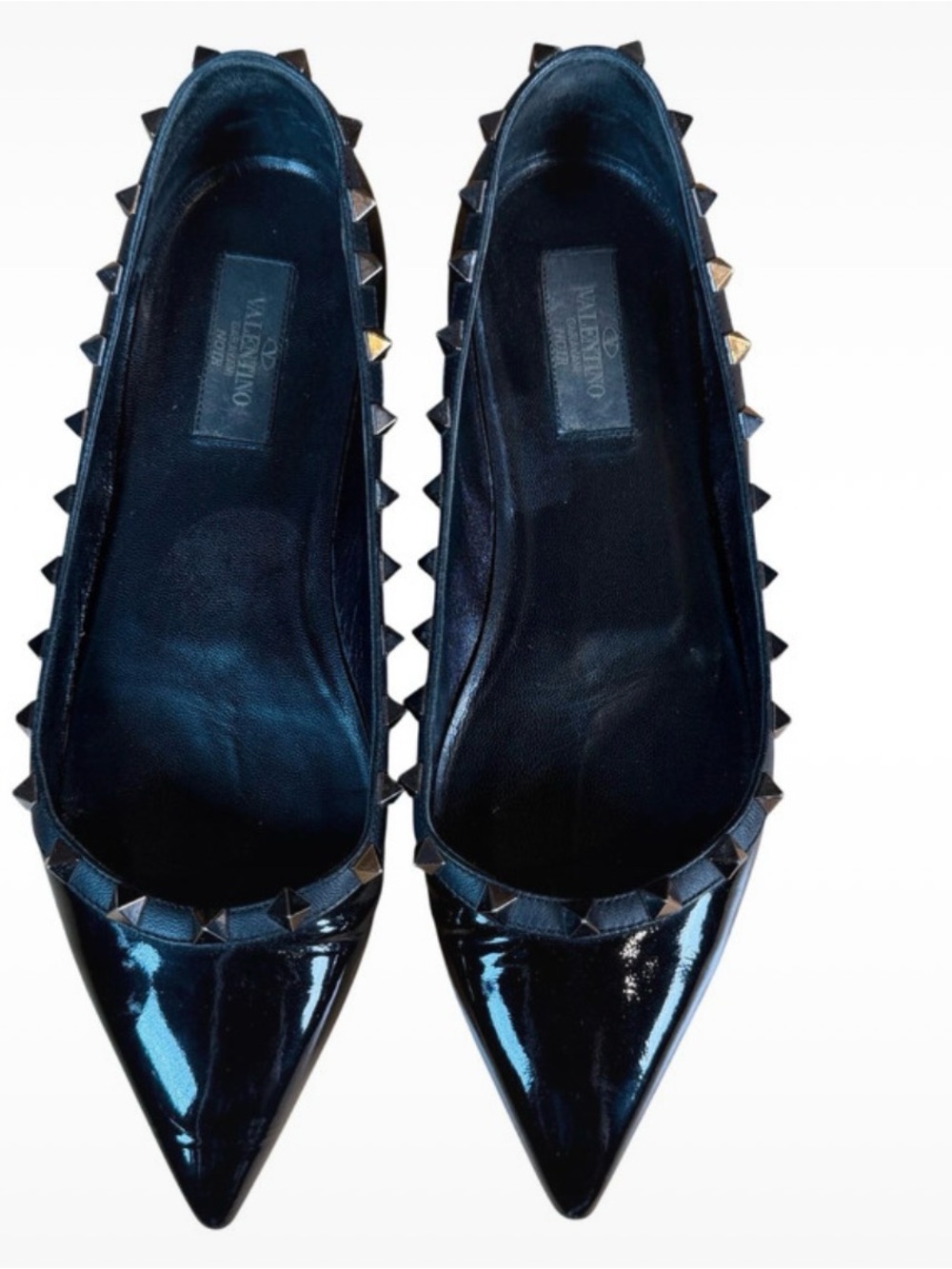 Valentino Garavani Black Patent Noir Rockstud Flats 8.5 - Picture 2 of 11